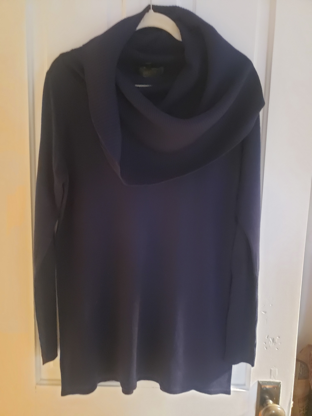 Navy Cowl Neck Women's Sweater